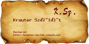 Krauter Szólát névjegykártya